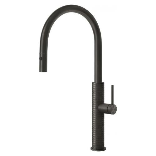 Miscelatore lavello doccetta estraibile 316 KITCHEN MECCANICA Black metal brushed 60024 707