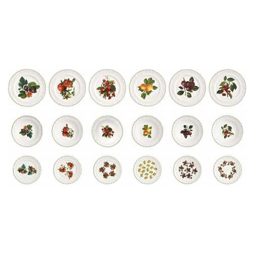 Servizio piatti Bone China 18 pz PRIMIZIE Bianco decorato 52160