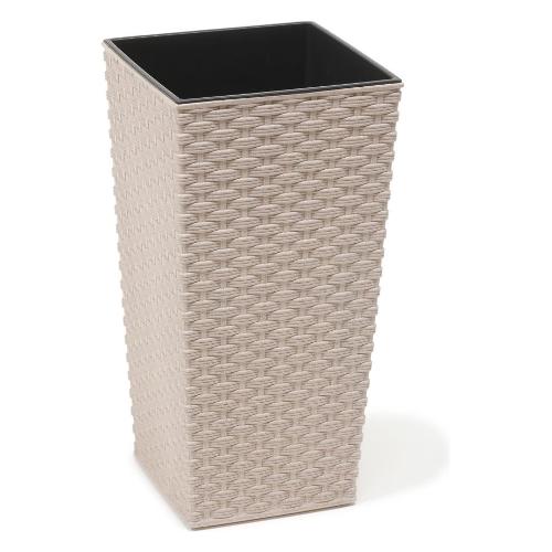 Vaso piante alto quadro FIRENZE ECO RATTAN bianco (30x30x57 cm) 823 05