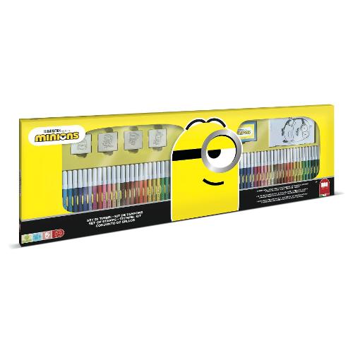 Set pennarelli e timbri disegno sezione tonda 60 pz tratto Fine MINIONS Colori assortiti 18896
