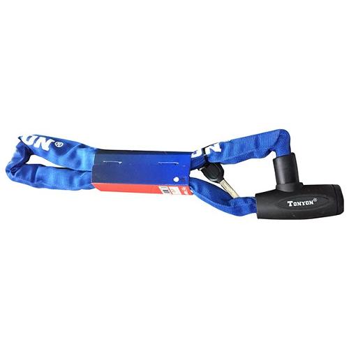 Lucchetto bici catena con chiave (90x0,8cm) Blu TY715