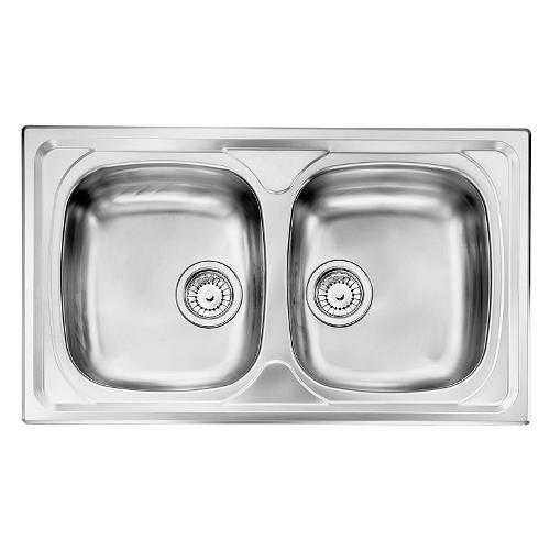 Lavello 2 vasche (79x50cm) NIHAL Inox Satinato 010842 X1 01 2016