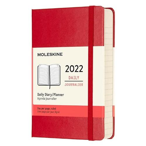 Agenda giornaliera Pocket hard 55623 2021/22 12m Gen-Dic (9x14cm) Rosso Scarlatto
