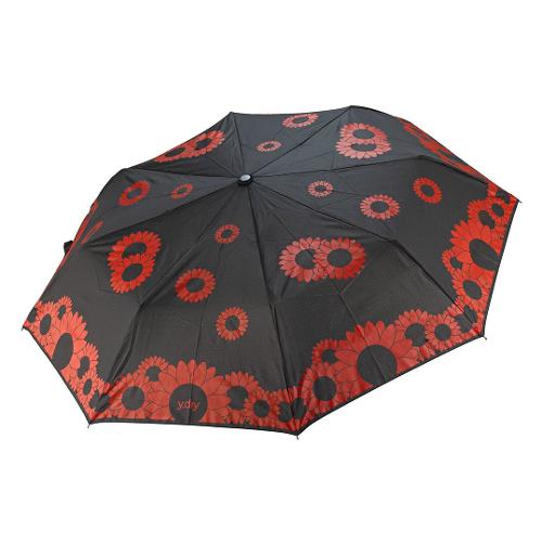 Ombrello mini donna automatico Sunflowers (99cm) FASHION WORLD Rosso Y 2219