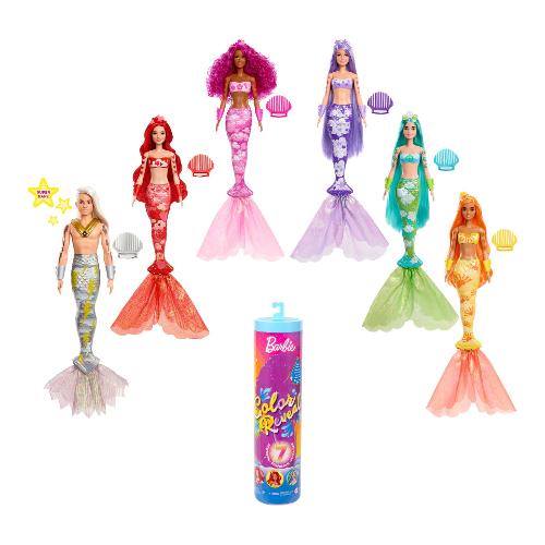 Bambola Mattel Sirene Color Reveal Barbie colore assortito HCC46