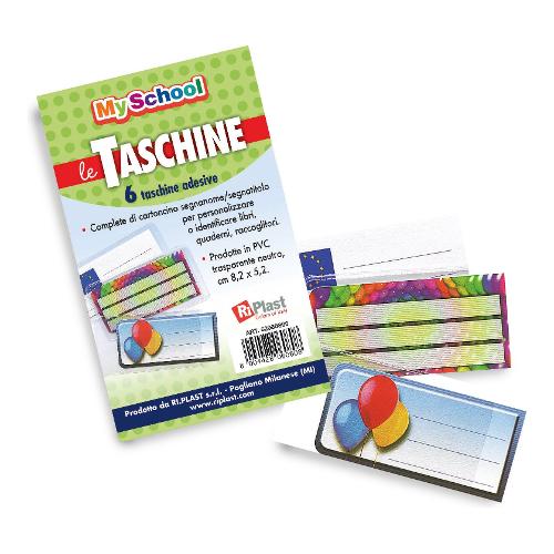 Set tasche adesive 6 pz (8,5x5,2cm) assortito 62060800