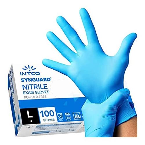 Guanti monouso 100 pz SYNGUARD EXAM GLOVES Azzurro taglia L SNBE10016