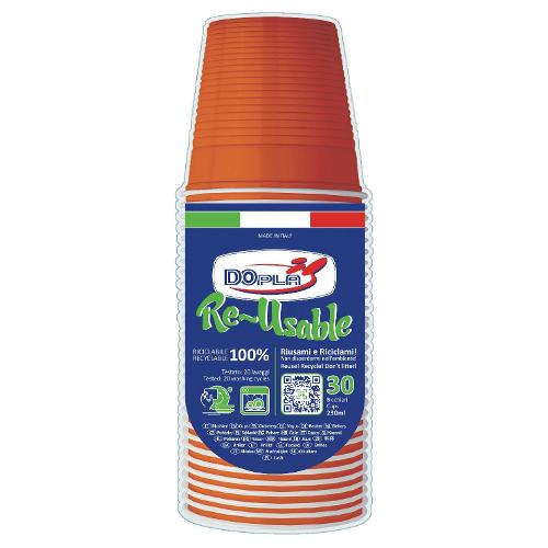 Bicchieri monouso RE USABLE Arancio 30pz 22696