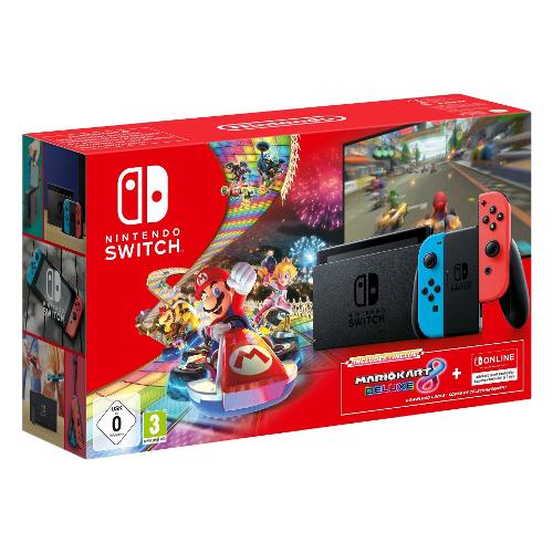 Console videogioco SWITCH 1.1 + Mario Kart 8 + 3 Mesi Nintendo Online LE Neon red e Neon blue 10008710