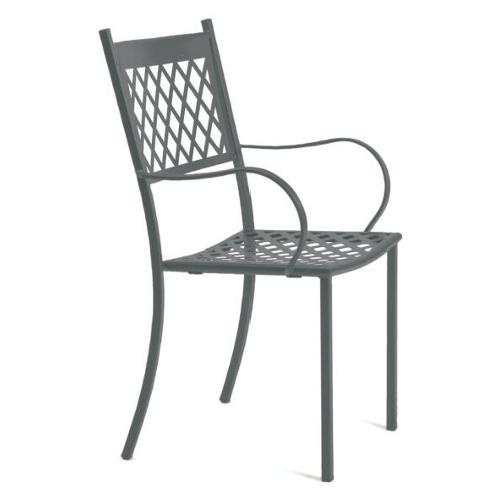 Sedia con braccioli metallo VALENTINO SUMMERTIME Grigio antico SU300 AG