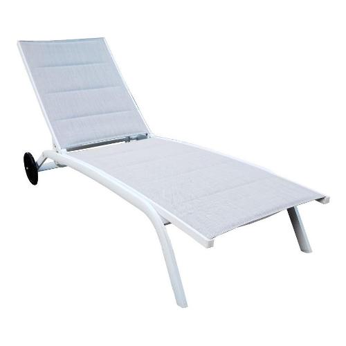 Lettino prendisole alluminio CLOE Bianco e Grigio
