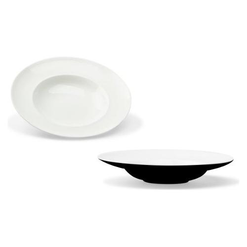 Piatto fondo Porcellana (23cm) VENERE Nero e Bianco