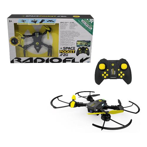 Drone Space Pocket 20 con videocamera (18x18cm) RADIOFLY Giallo e Nero 40020