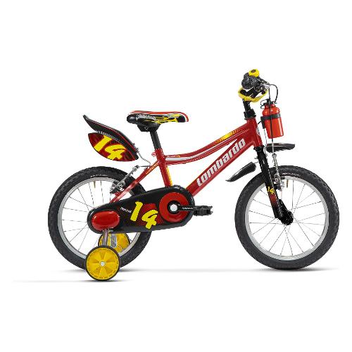 Mountain Bike acciaio ( 1 vel ) 14" MONOPOLI Rosso, Bianco e Giallo lucido DY14S1
