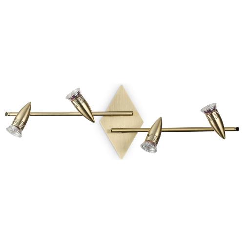 Set faretti spot ALFA pl4 Ottone satinato (71,5x22x16cm) 287799 4 luci - GU10 - Max 200W