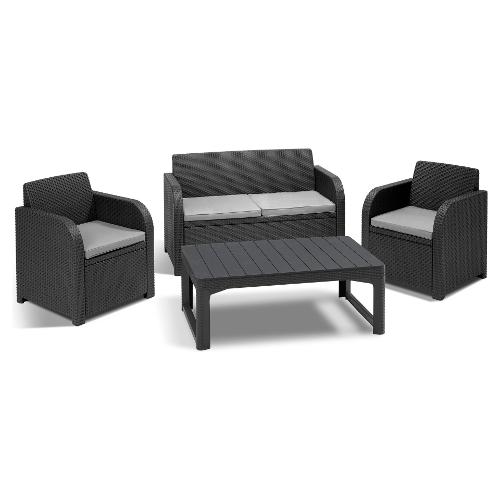 Set da esterno resina CAROLINA Lounge 4 posti Grafite K237165K939KK