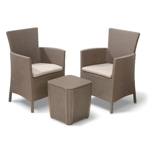 Set da esterno resina IOWA Balcony 2 posti Cappuccino K224383K587KK