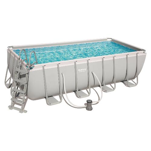 Piscina con accessori (488x244x122cm) per 4 persone POWER STEEL Grigio 56670 3