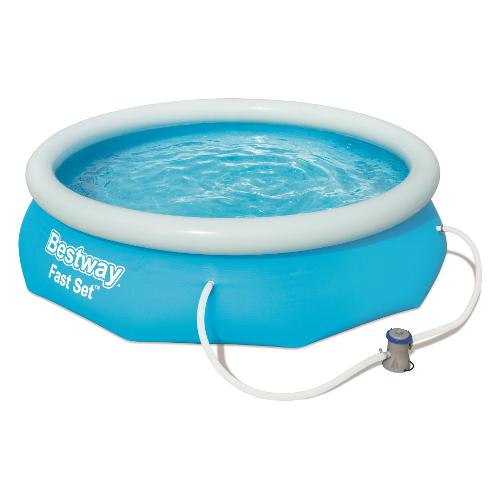 Piscina con pompa inclusa (305x76cm) per 3 persone FAST SET Azzurro 57270