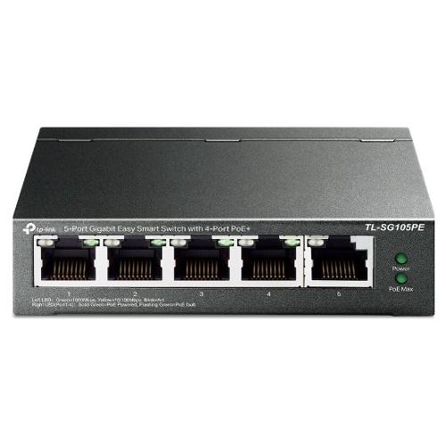 Switch di rete 5 porte Gigabit Easy Smart PoE+ Black TL SG105PE Gigabit (1000Base-TX)