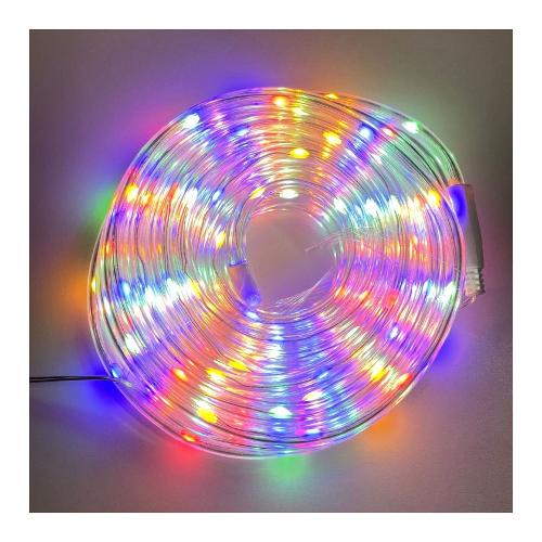 Filo Trasparente 200 luci - LED Multicolore (10 + 4 mt) 8 Giochi di luce XMAS KING IP44 73234