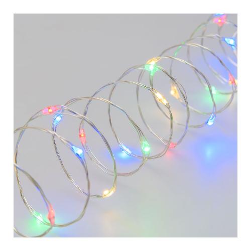 Filo Trasparente 400 luci - MICROLED Multicolore (20 + 4 mt) 8 Giochi di luce XMAS KING IP44 49758