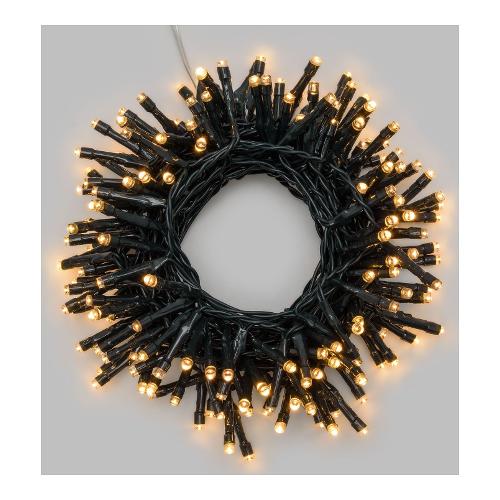 Filo Verde 500 luci - LED Bianco caldo (20 + 0,5 mt) 8 Giochi di luce XMAS KING IP44 65673