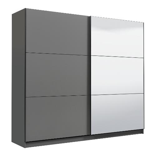 LIONE Armadio 2 Ante scorrevoli Grigio scuro (215cm) Mobile KIT