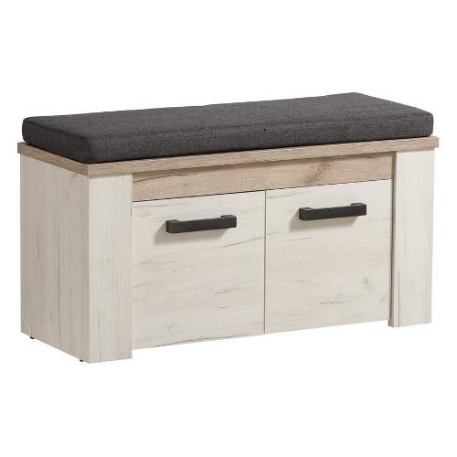 DENMARK Cassapanca Rovere sbiancato e Rovere (90cm) Mobile KIT