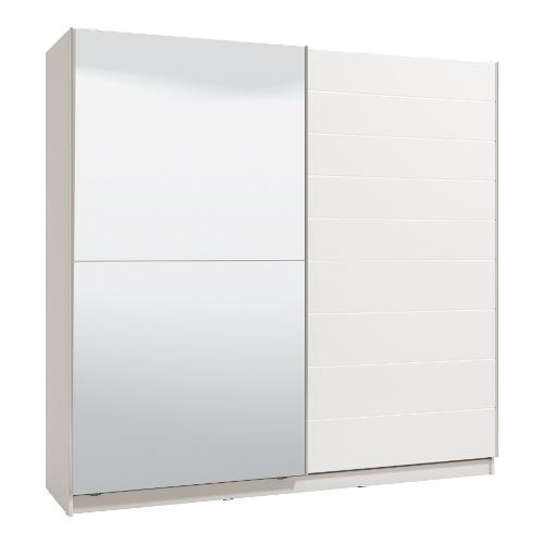 STOCKHOLM Armadio 2 Ante scorrevoli Bianco opaco e Bianco lucido (215cm) Mobile KIT