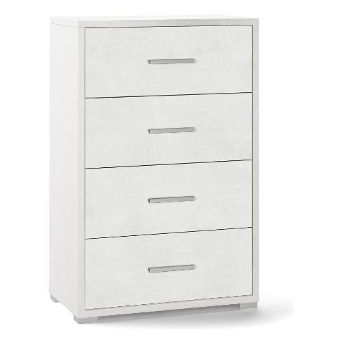 DOUBLE Db774 Cassettiera 4 Cassetti Ossido bianco (70cm)
