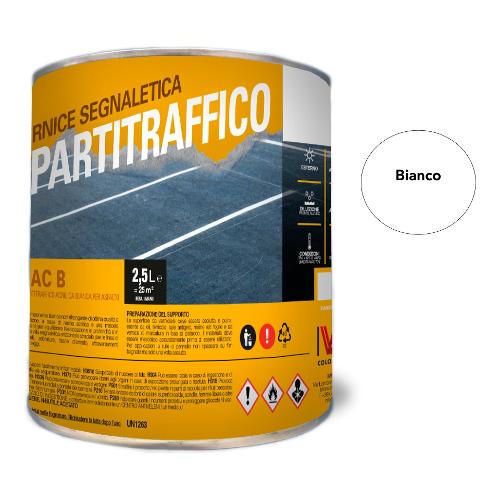 Vernice spartitraffico (2,5lt) per segnaletica Bianco IVSACB25