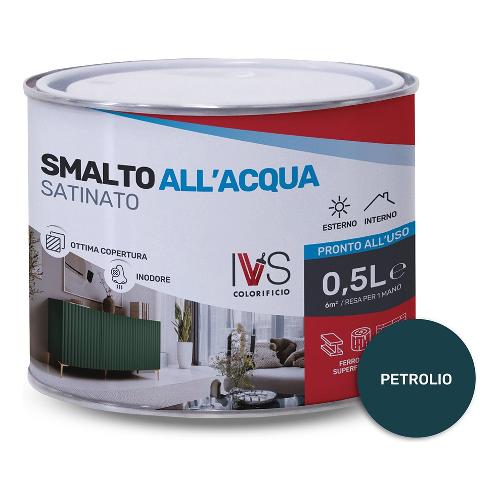 Smalto acqua satinato inodore (500ml) Petrolio Ral 5020 FH2015