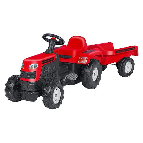 Trattore a pedali con rimorchio (144x45x52cm) DOLU Rosso 40786