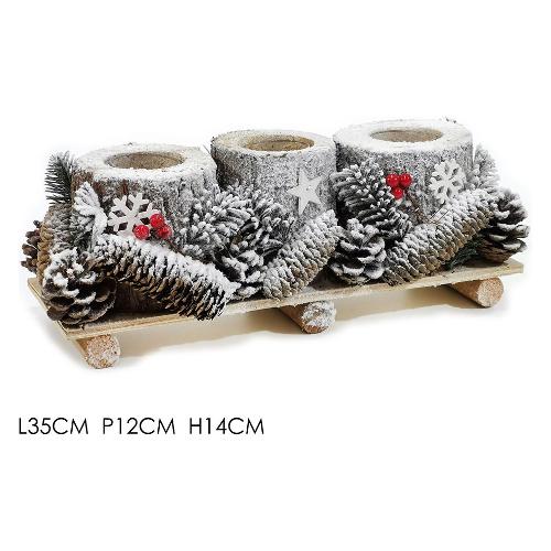 Porta candela Natale (2p) 714302