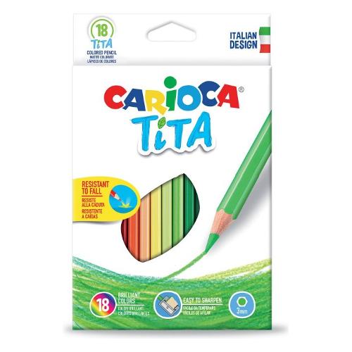 Set matite colorate classiche sezione esagonale 18 pz TITA Colori assortiti 42827