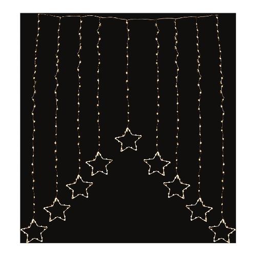 Tenda luminosa Natale Trasparente 308 luci - NANOLED Bianco caldo (1,2 + 5 mt) Stelle Luce fissa IP44 D3424