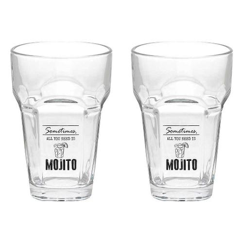 Set bicchieri Cocktail 2 pz Vetro (400ml) Mojito LET'S PARTY Trasparente LY585M80150