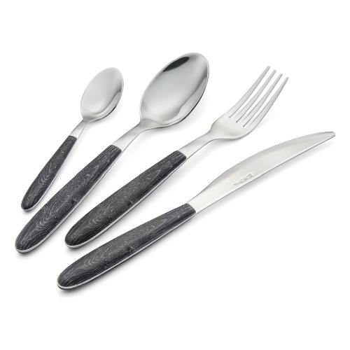 Set posate tavola 24 pz Inox VERO NATURAL WOOD Wengè P13BVRWE