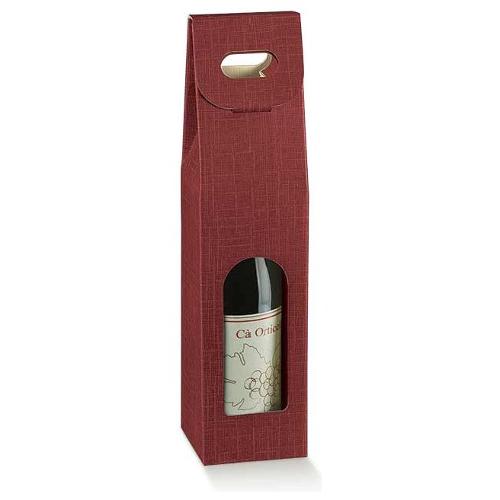Scatola regalo Per Bottiglia SETA Bordeaux (9x9x38,5 cm) 35348