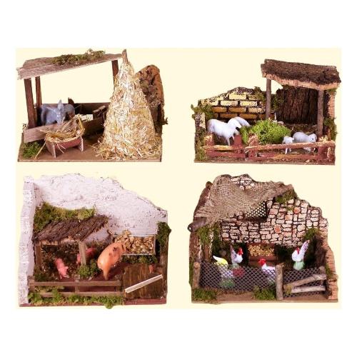 Recinto con animali 15x10x11 cm presepe Assortito 85416