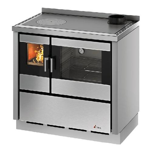 Cucina legna 7,5kW KOOK 90 4.0 Inox 4 stelle (90x60x85,5cm)