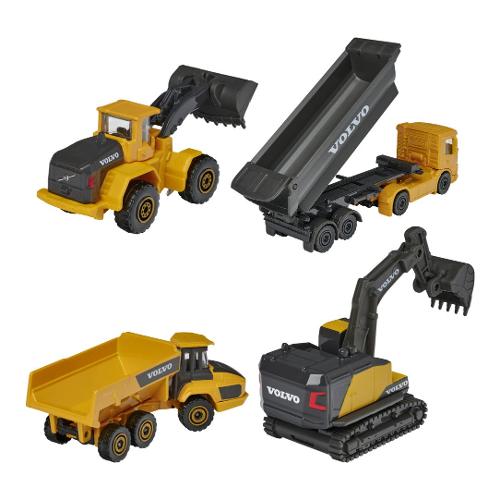 Volvo Construction Pack 4 pz scala 1:64 MAJORETTE Giallo e Grigio 212057287