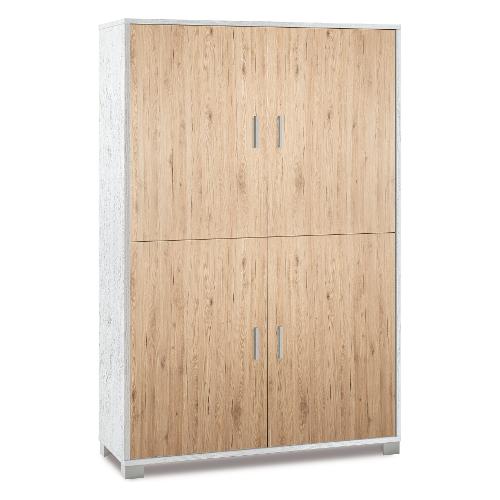 QUADRANTE 734k Base Bianco fiammato e Rovere naturale (105cm) Mobile KIT
