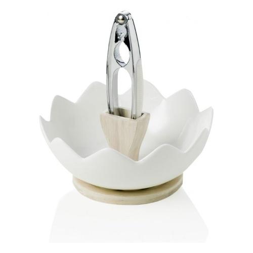 Porta noci (20cm) con schiaccianoci Bianco 54605