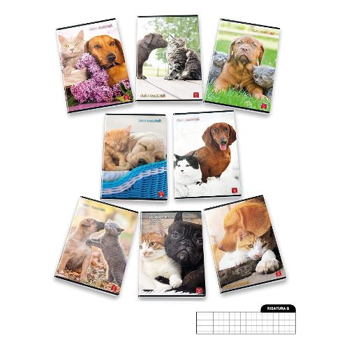 Quaderno quadretti 5 mm con margine (Q) A4 DOLCI CUCCIOLI assortito 0232047