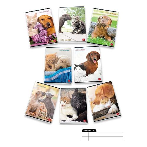 Quaderno righe 1RC (1 rigo con margine) A4 DOLCI CUCCIOLI assortito 0232047