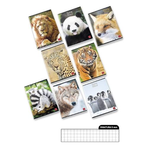 Quaderno quadretti 5 mm A4 ANIMAL assortito 0232044