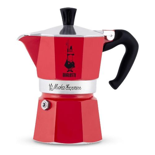 Caffettiera Alluminio 3 Tazze MOKA EXPRESS Rosso 0004976