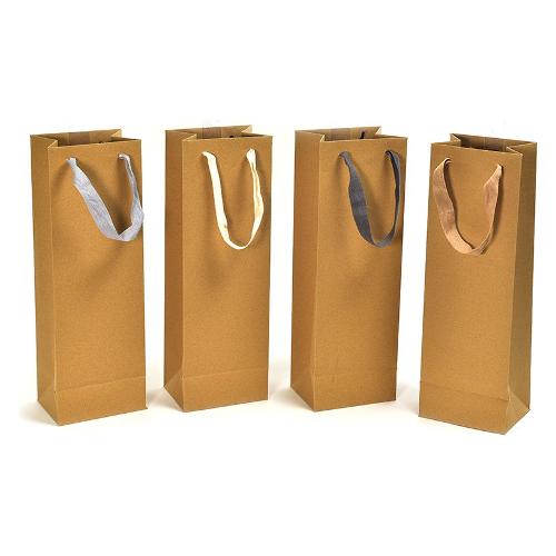 Shopper regalo per bottiglia (12x9x38 cm) KRAFT assortito 49930